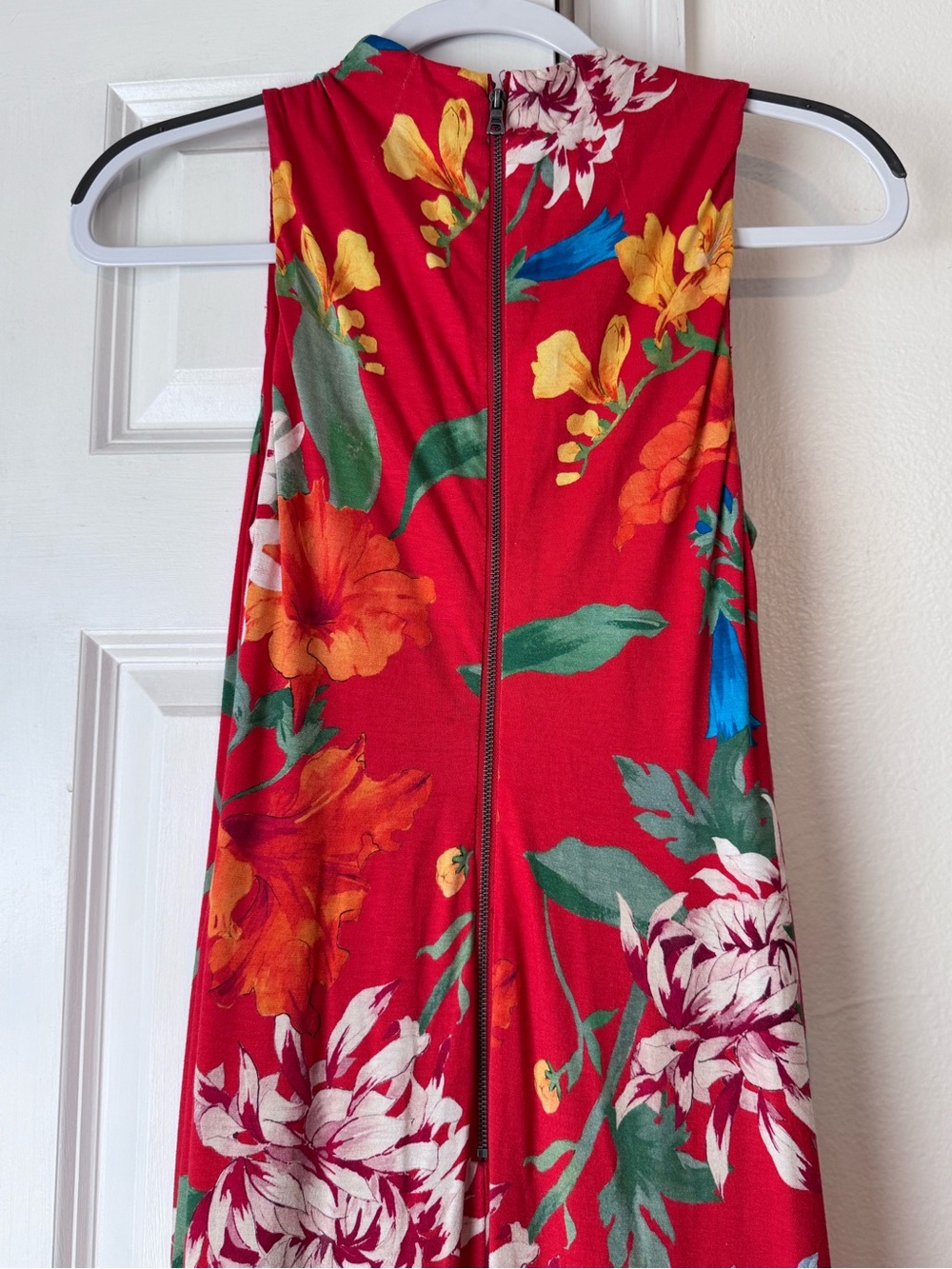Alice + Olivia Delora Floral Print Midi Sheath Dress Bodycon Sleeveless Size 4 - Picture 5 of 13